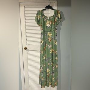 Floral off the shoulder maternity dress